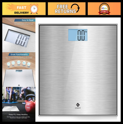 Digital Body Weight Scale - Stainless Steel, Large LCD Display, 400 lbs Capacity