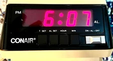 Vintage 1980s Conair Small Digital Alarm Clock CL 2001 White Tested & Works