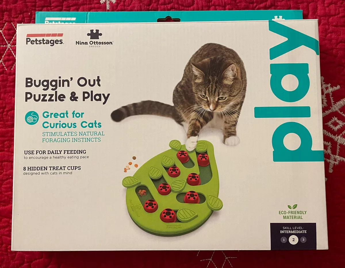 Treat Dispensing Cat Toy Nina Ottosson Puzzle & Play Buggin Out Challenge  Feeder