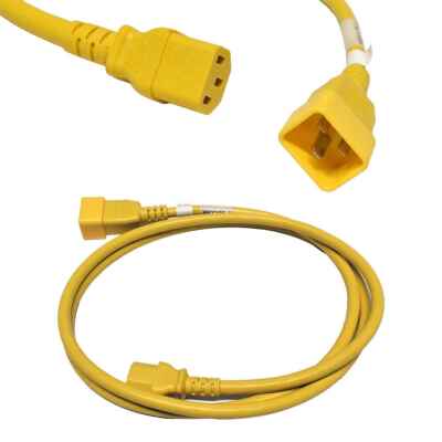 2x Panduit Netzkabel C20 C13 Power Kabel Gelb 1,8m 16A 250V Verlängerung NPCC19X