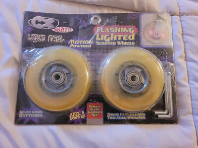 CX Skate 1 Set Motion Powered Flashing 100mm Scooter Wheels 5 Bearings - NEW