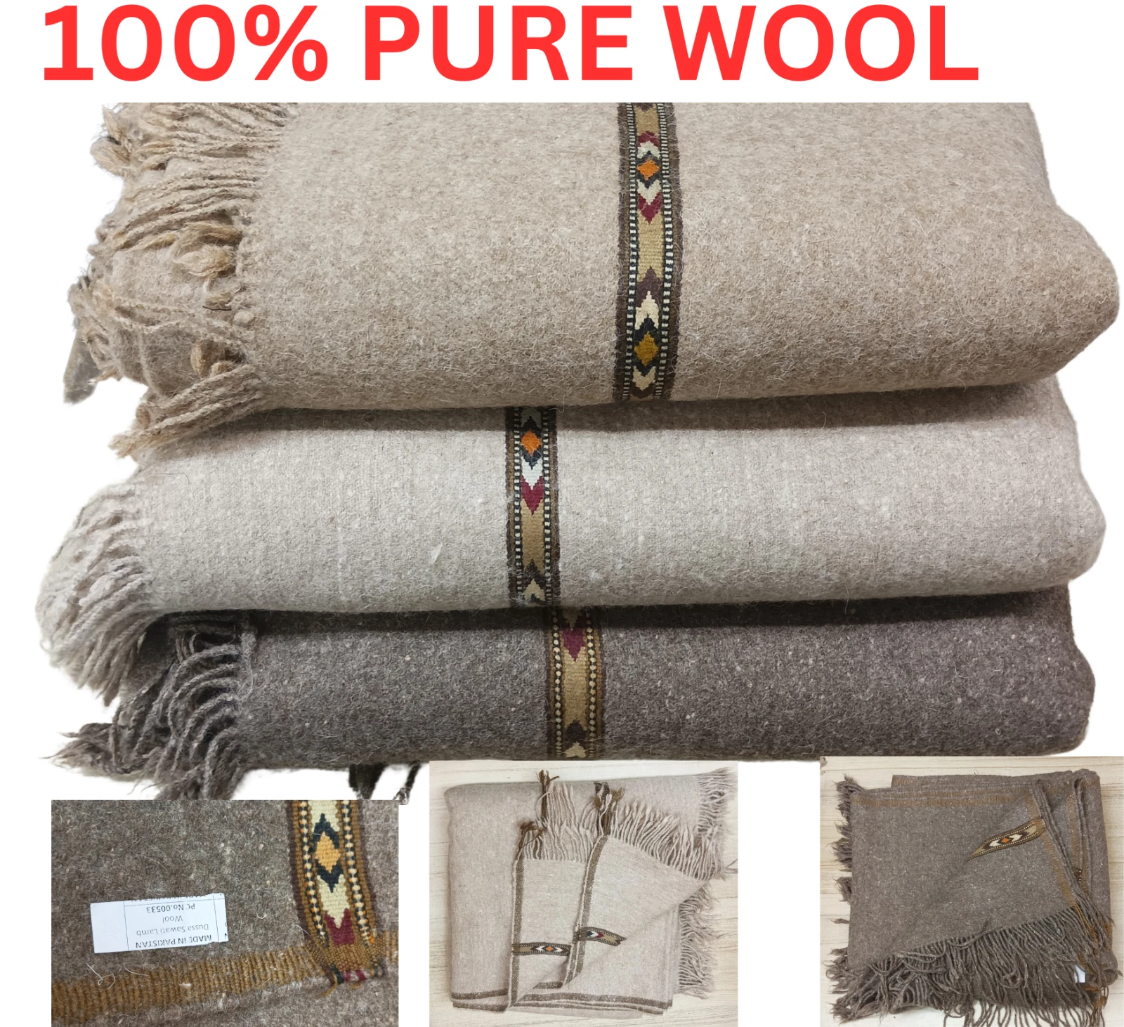 Afghan WOOL PATU 100% PURE SHAWL Heavy Thick Blanket Winter Warm SOLID Scarf
Opens in a new window o