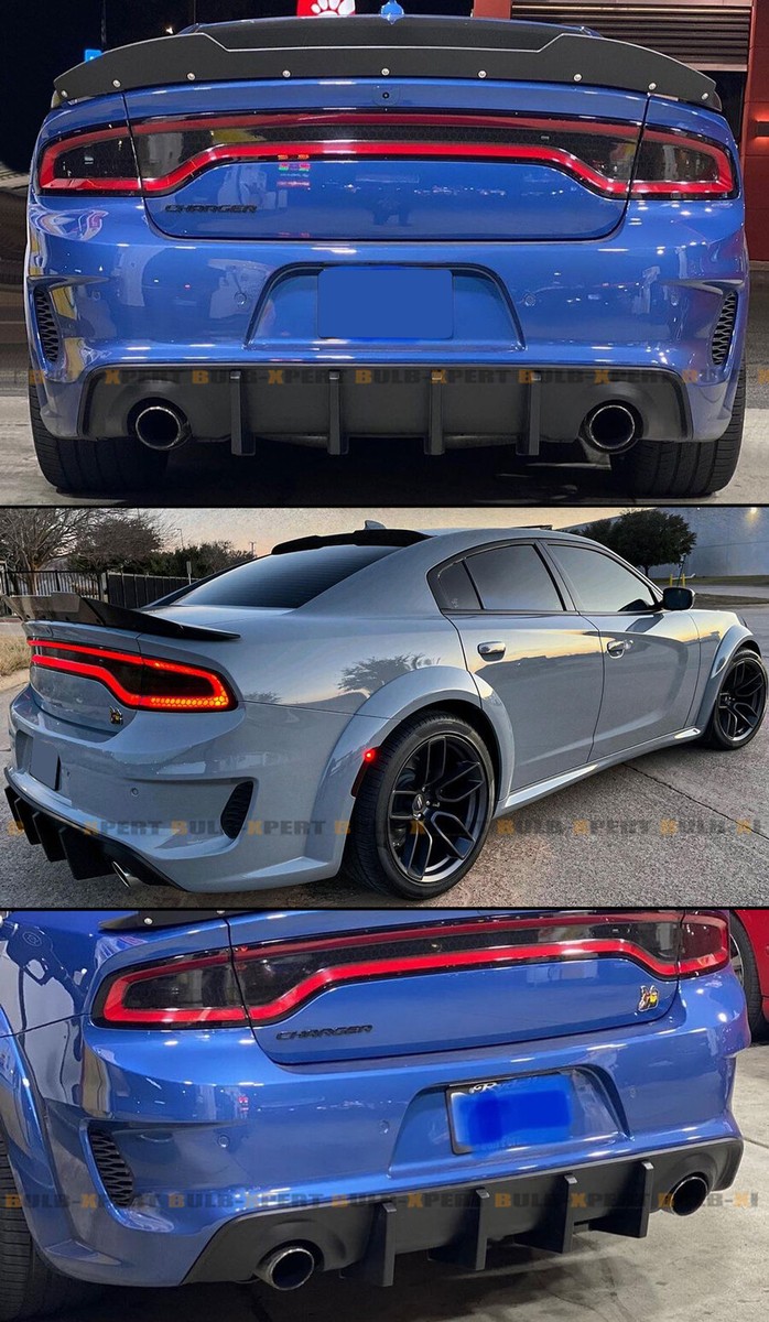 Glossy Black Shark Fin Rear Diffuser For 2020-2022 Dodge Charger SRT Widebody – Lower Bumper Lip
