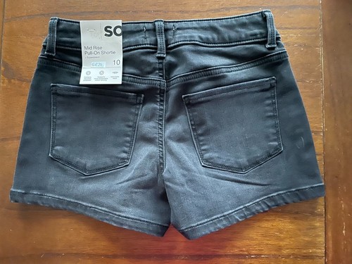 New So Black Jean Superstretch Mid Rise Pull On Shortie Size 10 - Picture 3 of 4