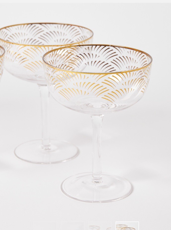 Oliver Bonas Ariele Martini Cocktail Glasses. Champagne Coupe X 4. Gift Boxed eBay