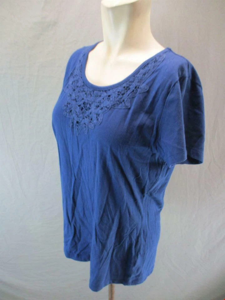 Camiseta Top Informal Great Northwest Talla XL Mujer Azul Algodón Manga Corta 6G768 Foto 3 de 4