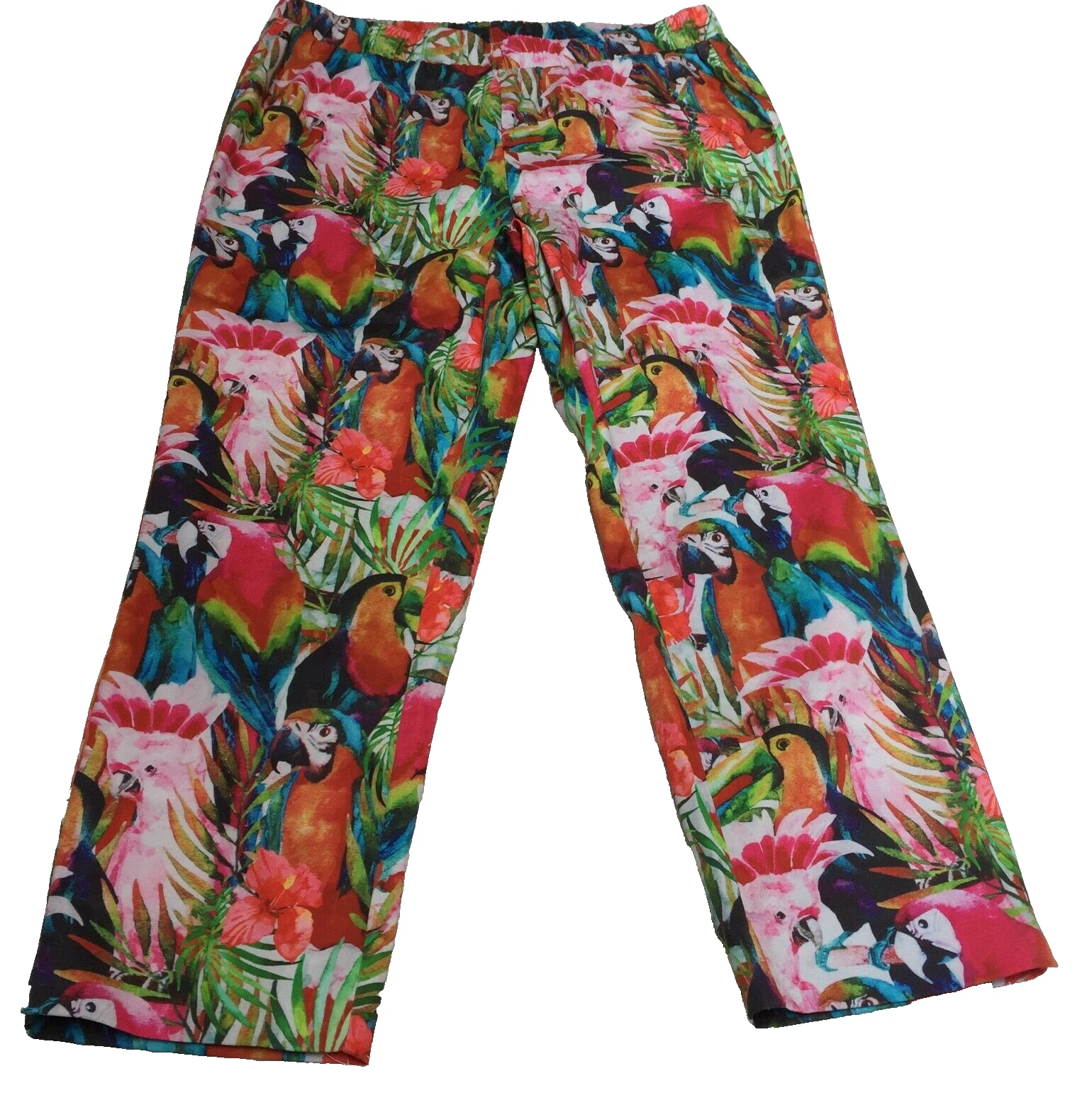 New Foil Perfectly Polished Print Capri Cropped Pants Women's Size 12 Multicolor