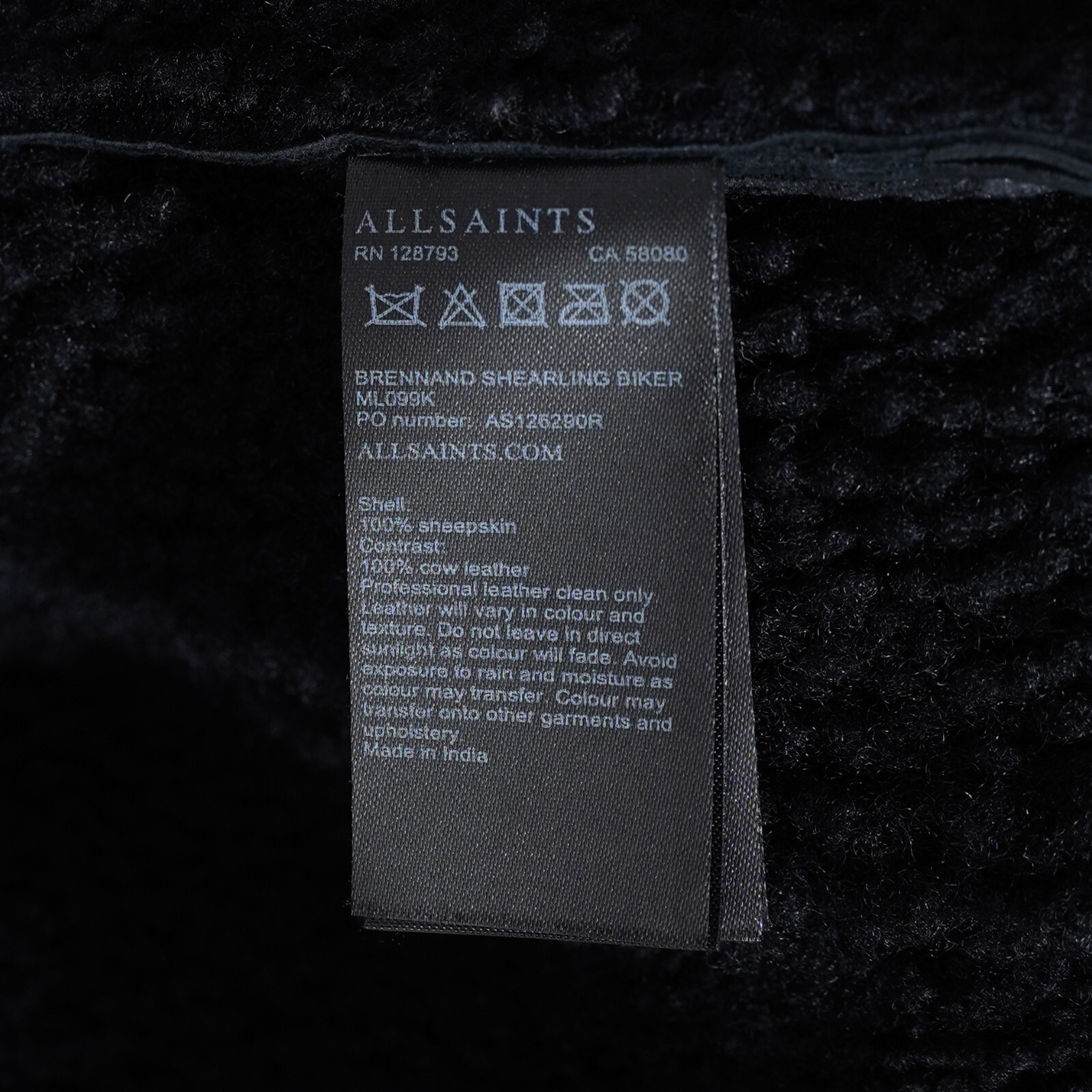 ALLSAINTS Shearling Leather Jacket SMALL Mens She… - image 4