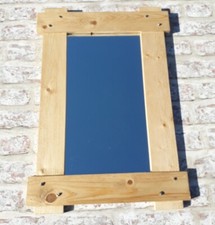 Rustic Mirror in Reclaimed Pine, Iron Stud Detail, Handmade, Solid Recycled Wood