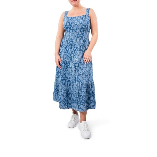 Nine.Eight Women's and Women's Plus Sleeveless Denim Midi Dress Size XS