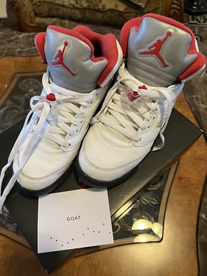 Nike Air Jordan V 5 RETRO GS Youth Size 6Y White Leather Red Black