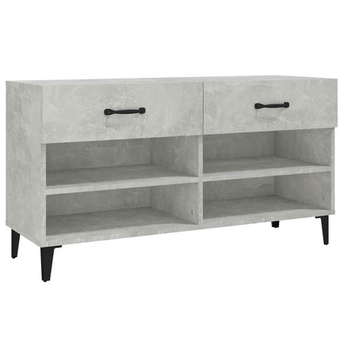 vidaXL Scarpiera Grigio Cemento 102x35x55 cm in Legno Multistrato - Foto 2 di 5