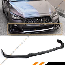 FOR 2018-2024 Infiniti Q50 Sport Glossy Black Front Bumper Lip Spoiler Splitter