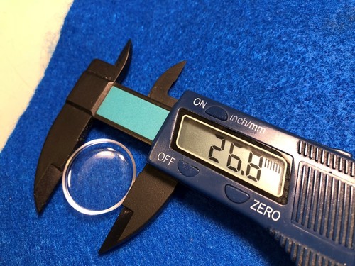 MENGE 5 NEUE ALTE LAGER RUNDE ARMBANDUHR H. KUPPEL ACRYL KRISTALL 21,6-37,8 mm - Bild 42 von 56