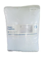 Simply Essential Garment Washed 2pc Twin/ Twin XL Comforter Sham Set White NEW