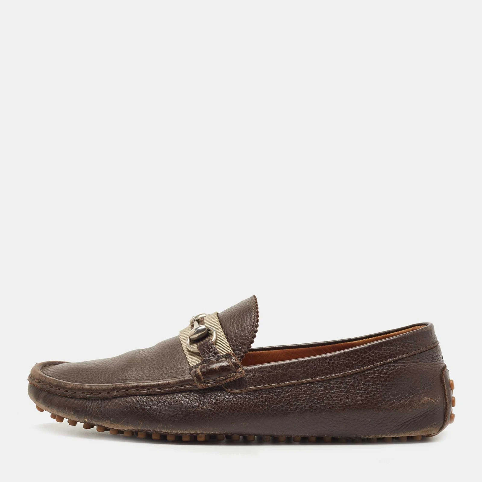 Mocassins en cuir marron Gucci taille 43