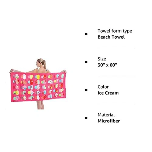Auxory Microfiber Beach Towel Set Oversized Large Quick Dry Soft Thin Sand Fr...