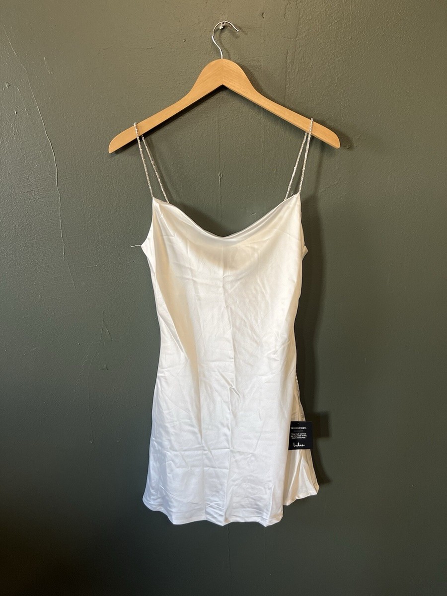 Lulus Womens White Sleeveless Short Satin Slip Dress NWT Size Small | eBay Lulus Womens White Sleeveless Short Satin Slip Dress NWT Size Small | eBay