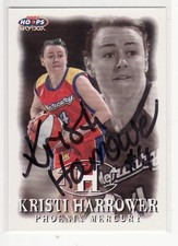 KRISTI HARROWER PHOENIX MERCURY AUTOGRAPHED BASKETBALL CARD 