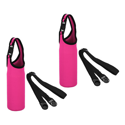 67 mm x 185 mm Wasserflasche 2er Set tragbares Neopren isoliert Flasche rosa rot