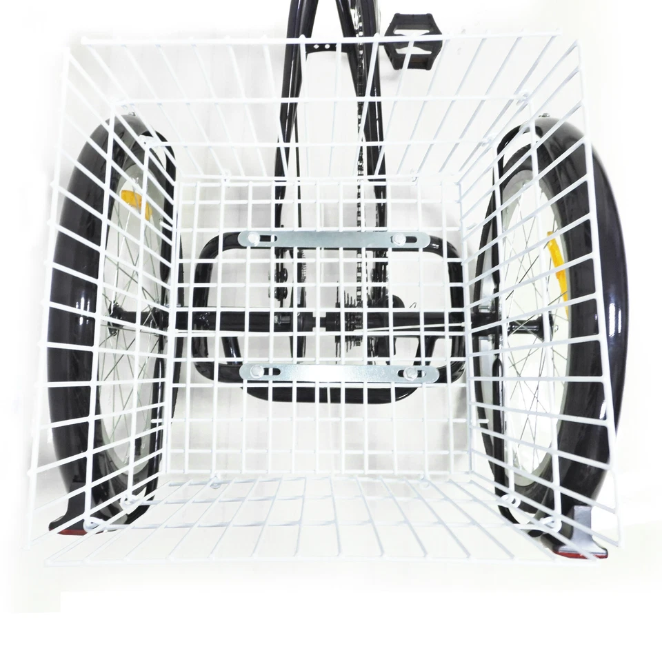 20/24 Zoll Dreirad Erwachsene 3 Räder 8 Gange Fahrrad mit Einkaufskorb Lampe NEW - Bild 4 von 4