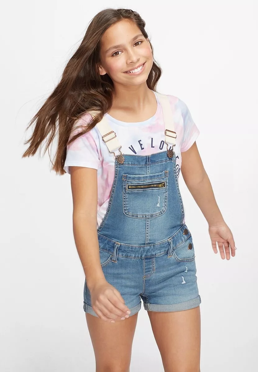 Justice denim store overalls