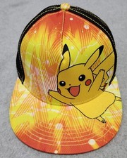 YOUTH Size PIKACHU POKEMON SNAPBACK HAT Black yellow adjustable boy girl kid