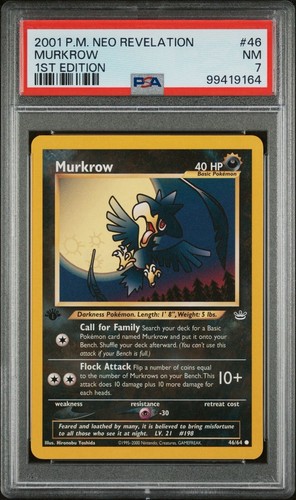 Murkrow (1st Edition) graded PSA 7 for sale on eBay