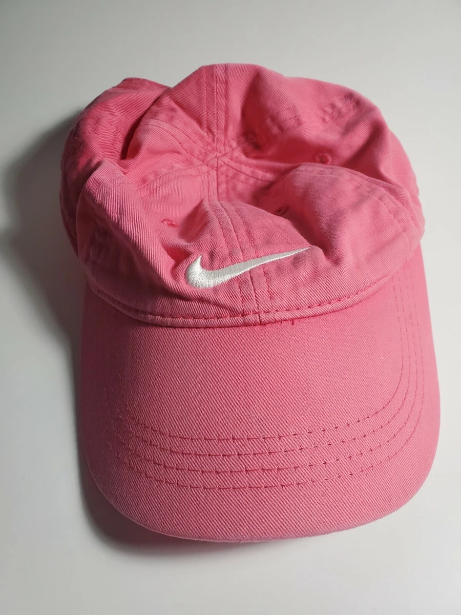 Nike Girl s Bright Pink Ball Cap Style Hat With White Nike Logo