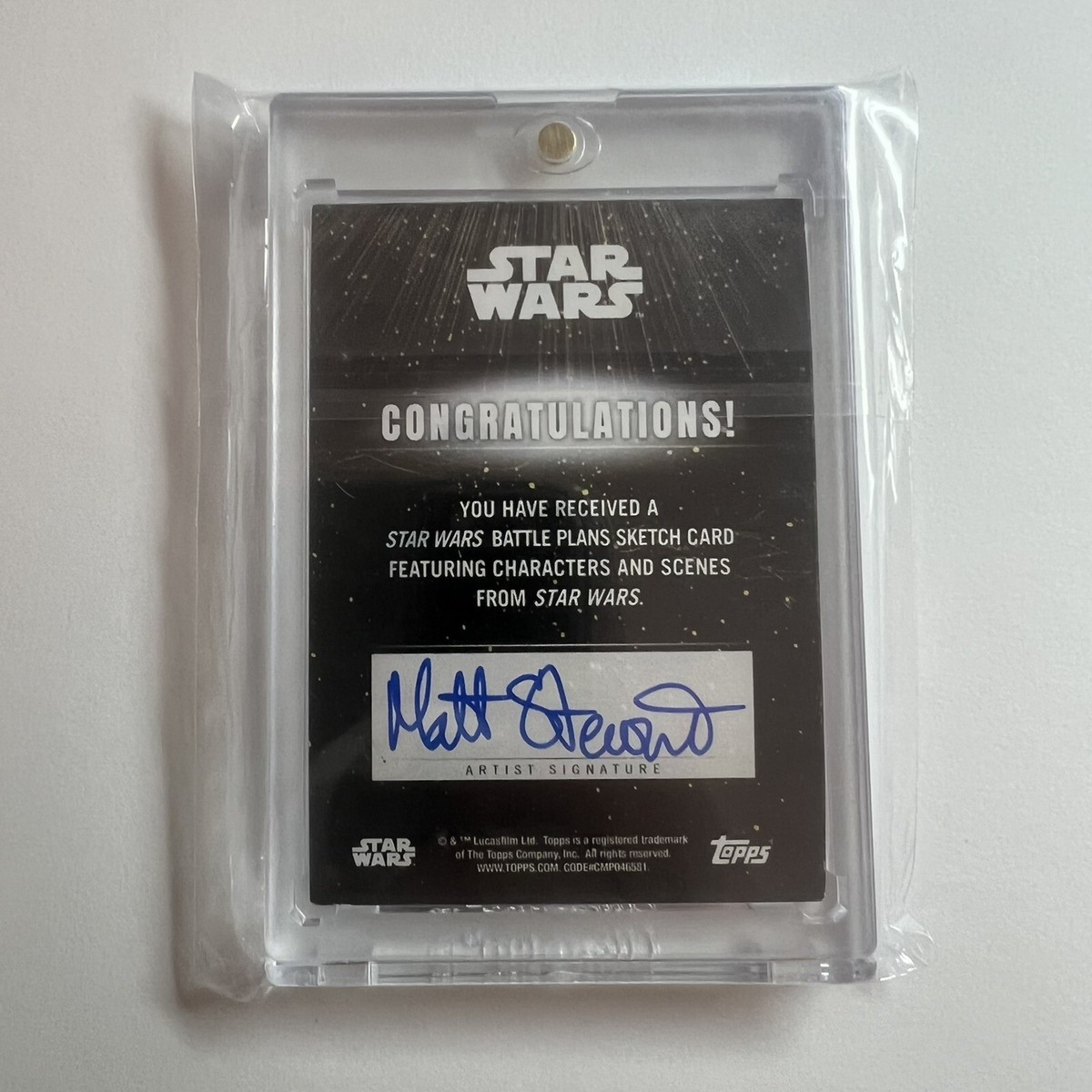 2021 Star Wars Tarre Vizsla Dark Saber 1/1 Sketch Card Matt