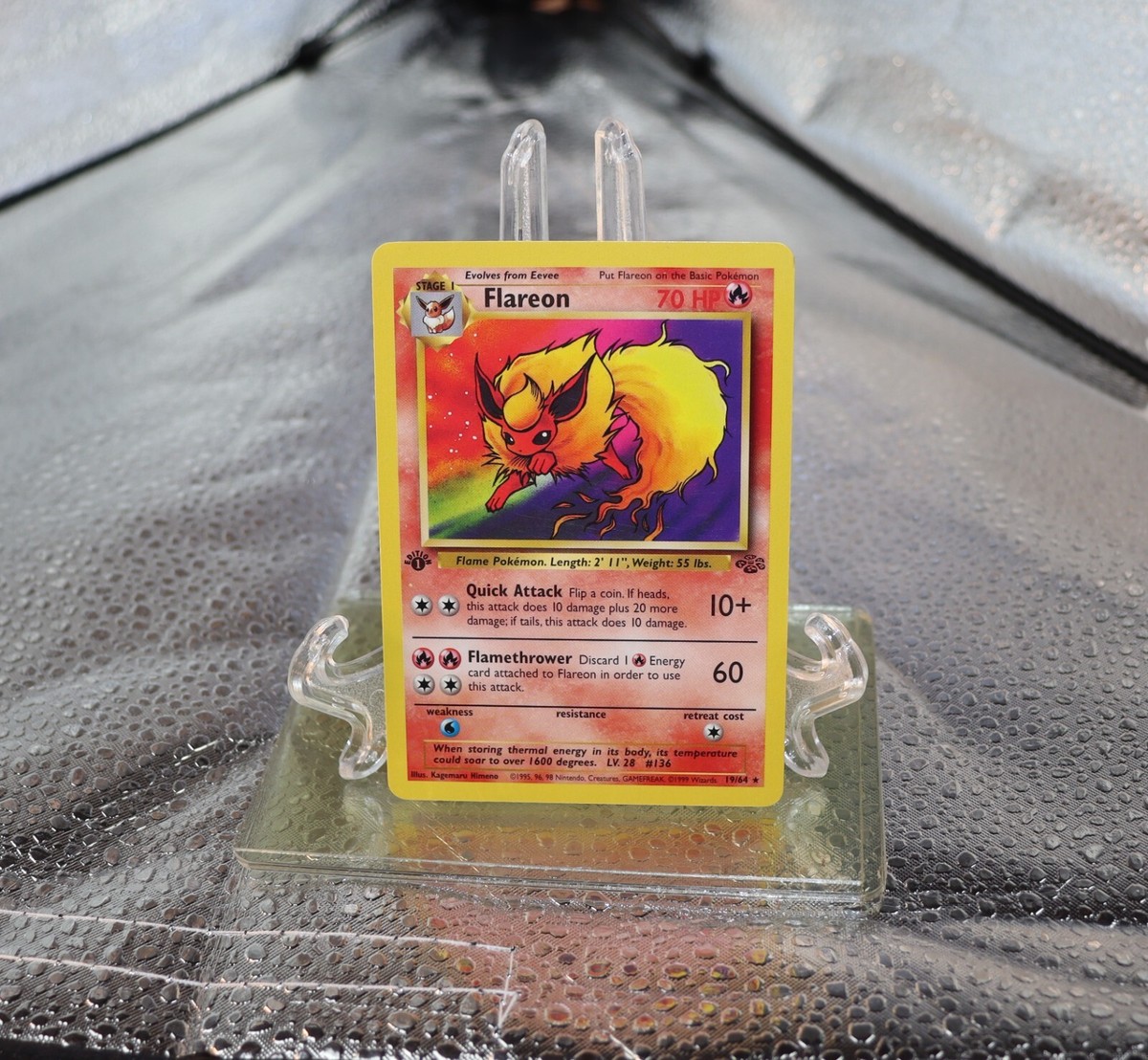 Flareon 英語版 19/64 1st Edition Pokémon TCG Flareon Card 19/64 Jungle Set 1st Edition Rare LP+
