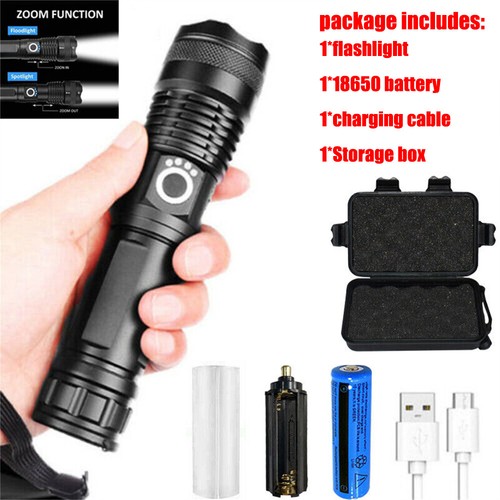 High Powered 99000000Lumens Super Bright Flashlight LED Rechargeable Torch Lamps - Picture 6 of 15