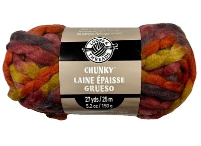 NEW Loops & Threads Chunky yarn in FALLING LEAVES 27 YDS #6 SUPER BULKY QTY 1