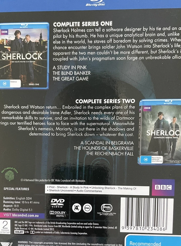 Sherlock бокс-сет: полный серии 1 и 2 Blu-Ray. Бенедикт Камбербэтч - Изображение 2 из 4