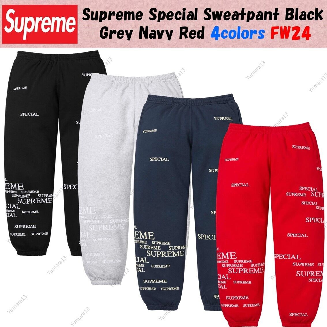 Supreme Special Sweatpant Black Grey Navy Red 4colors FW24 Supreme Special Sweatpant Black Grey Navy Red 4colors FW24