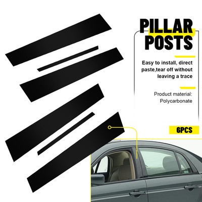 For 2004-2008 Acura TL 6PCS Black Pillar Posts Door Trim Cover Car Accessories
