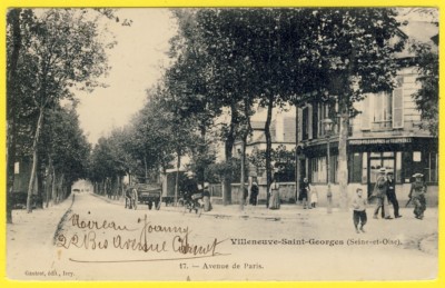 Old postcard 94 - VILLENEUVE SAINT GEORGES (Val de Marne) Avenue de PARIS Animated La POSTE