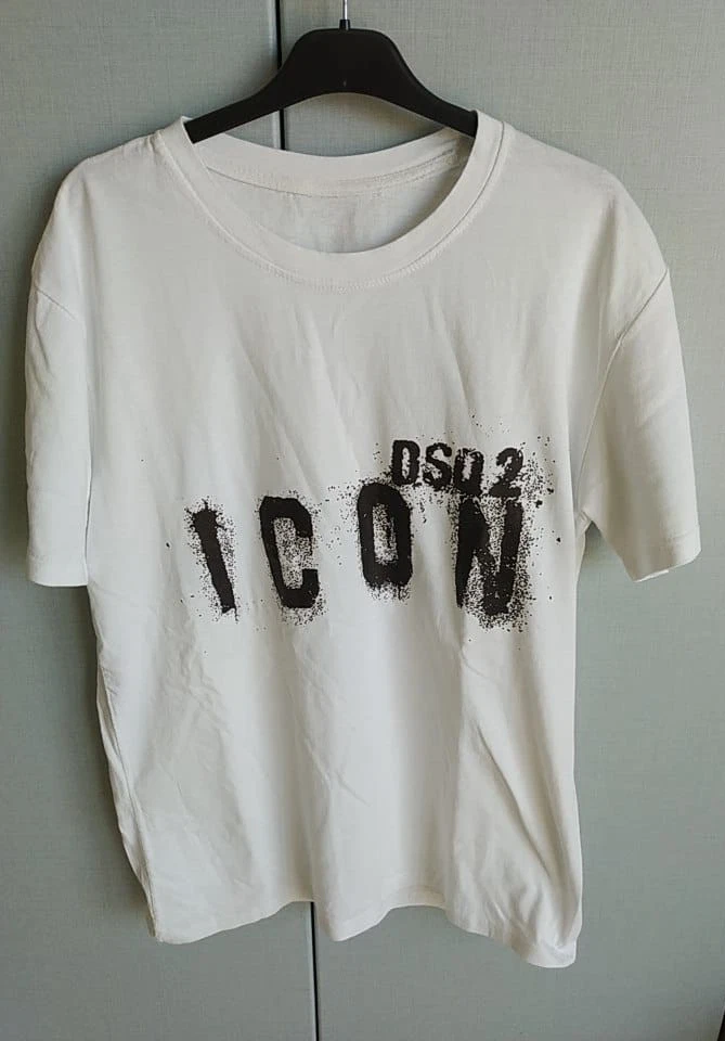 T Shirt Dsquared2 ICON Bianca Uomo L Originale Streetwear Perfetta