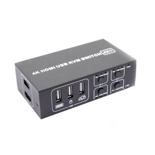 4KHDMI Kvm Switcher 4 In1 Out Channel Converter Usb Keyboard And Mouse Connector