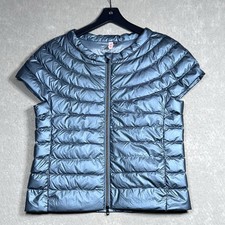 Cotes Of London Puffer Vest Jacket Women Medium Stives Down Cap Sleeve Blue $218