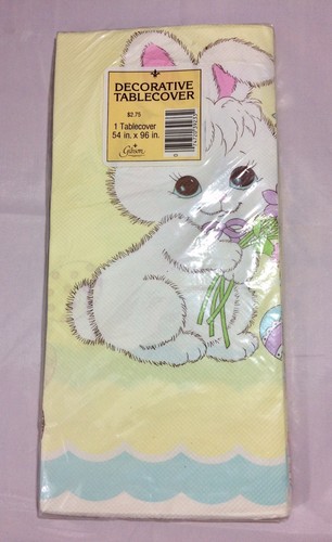 Vintage Gibson Osterhase Papier Weich Krepp Dekorative Tischdecke Neu aus altem Lagerbestand 54"x96" - Bild 1 von 3