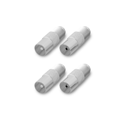 TV Adapter IEC 9,5 mm 2 Stecker + 2 x Kupplung F Buchse Antennen Sat Antenne 
