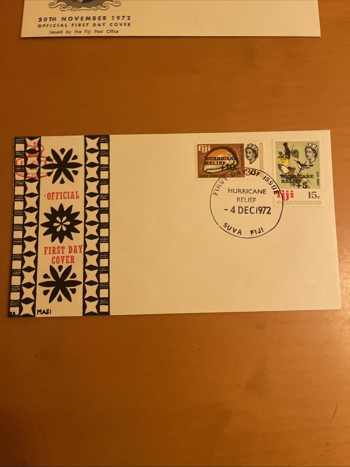 Fiji  2 First Day Covers-1972- Silver Wedding,Hurricane Relief, VF-XF - Image 3 of 4