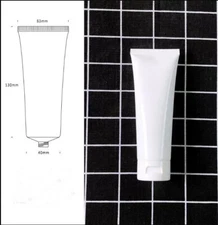 2-100pcs 100ml Soft Squeeze White Plastic Cream Container Flip Lotion Tube 3.3OZ