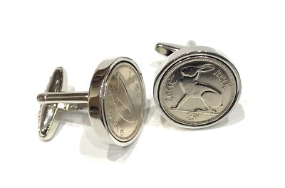 Premium 1961 Lucky Irish Threepence 3d 65th Manschettenknöpfe