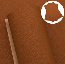 Solid Brown Litchi Texture FAUX LEATHER SHEET 8 x 12" 1064698 Large Pattern