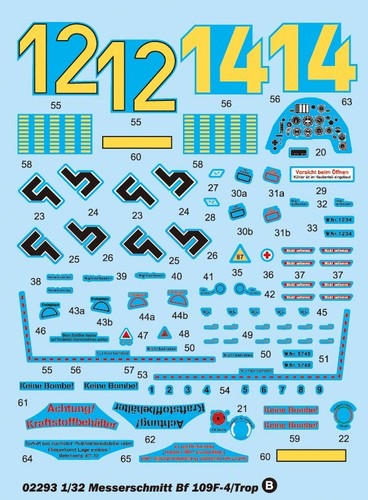 Trompeter 02293 1/32 Messerschmitt Bf 109F-4/Trop - Imagen 3 de 12
