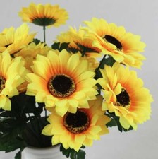 21"-Fake Sunflower Silk Flowers 6" Head Floral Bouquet Party Wedding Decor USA