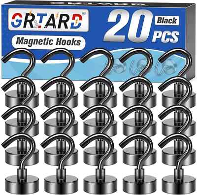20 Pack Magnetic Hooks Heavy Duty 25Lbs Strong Magnet Hooks for Kitchen Home