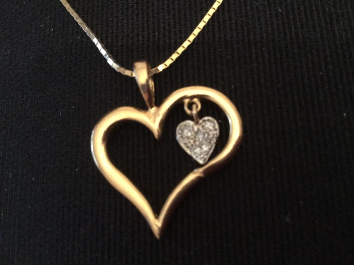 Gold heart pendant with photo inside deals